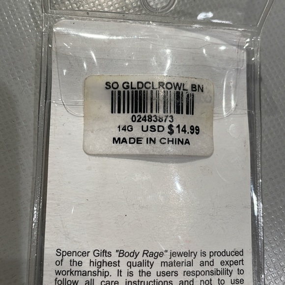 Gold Plated Owl Navel Ring - Picture 3 of 3